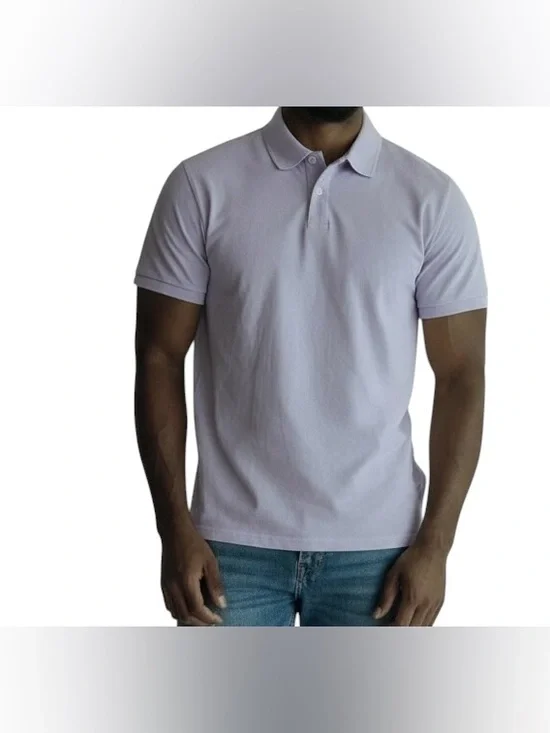 Barbell Apparel Mens L Performance Stretch Polo Shirt Short Sleeves Lavender - Picture 9 of 9